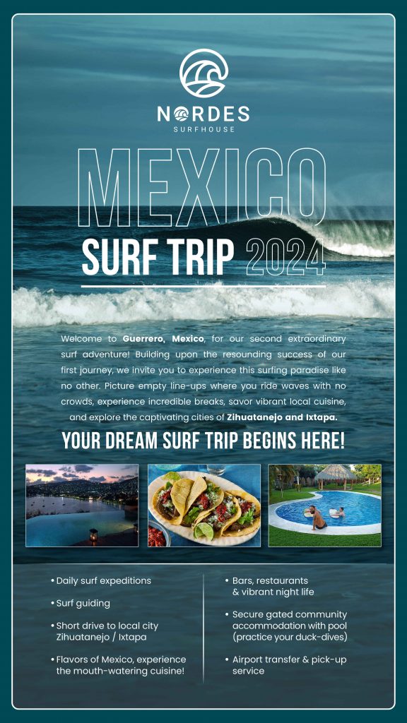 flyer surf trip mexico 2023