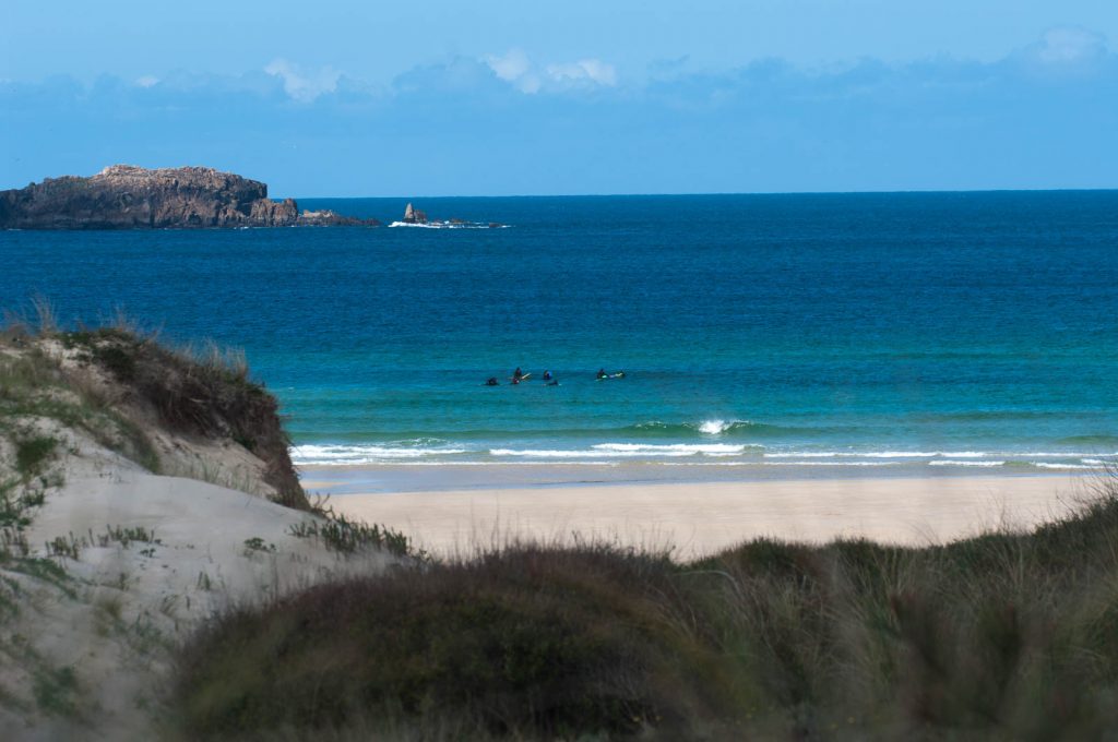 Early spring surf session in Ferrol, Galicia, with clean small waves