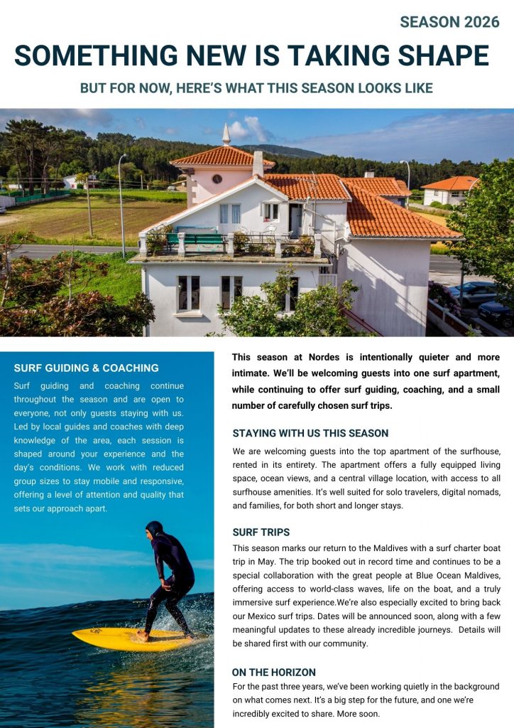 Nordes Surfhouse surf apartment ocean view season 2026